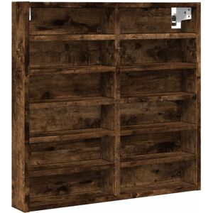 (smoked oak, 60 x 8.5 x 58 cm) vidaXL Vitrine Cabinet Wall Mounted Cabinet Float (smoked oak, 60 x 8.5 x 58 cm) vidaXL Vitrine Cabinet Wall Mounted Cabinet Float