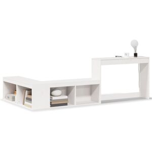 vidaXL Bedside Cabinet with Desk Bed Table Nightstand White Solid Wood Pine vidaXL Bedside Cabinet with Desk Bed Table Nightstand White Solid Wood Pine