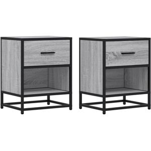 (grey sonoma, 2 pcs) vidaXL Bedside Cabinets Nightstand Bed Side Table Engineere (grey sonoma, 2 pcs) vidaXL Bedside Cabinets Nightstand Bed Side Table Engineere