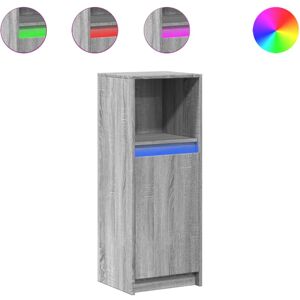 (grey sonoma, 38 x 34 x 100 cm) vidaXL Sideboard with LED Cupboard Side Cabinet (grey sonoma, 38 x 34 x 100 cm) vidaXL Sideboard with LED Cupboard Side Cabinet