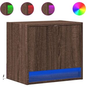 (brown oak, 2 pcs) vidaXL Wall-mounted Bedside Cabinets with LED Lights Bed Tabl (brown oak, 2 pcs) vidaXL Wall-mounted Bedside Cabinets with LED Lights Bed Tabl