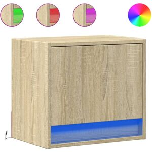 (sonoma oak, 1 pcs) vidaXL Wall-mounted Bedside Cabinets with LED Lights Bed Tab (sonoma oak, 1 pcs) vidaXL Wall-mounted Bedside Cabinets with LED Lights Bed Tab