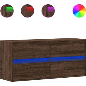 vidaXL TV Wall Cabinet with LED Lights Brown Oak 100x31x45 cm - TV cabinet vidaXL TV Wall Cabinet with LED Lights Brown Oak 100x31x45 cm - TV cabinet