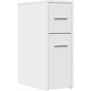 vidaXL Narrow Bathroom Cupboard with Wheels - Engineered Wood Storage Cabinet vidaXL Narrow Bathroom Cupboard with Wheels - Engineered Wood Storage Cabinet