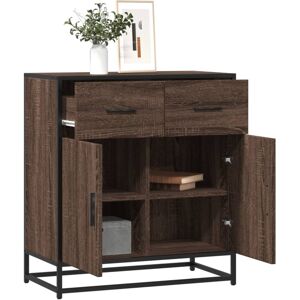 vidaXL Sideboard Cupboard Side Cabinet Brown Oak Engineered Wood and Metal vidaXL Sideboard Cupboard Side Cabinet Brown Oak Engineered Wood and Metal