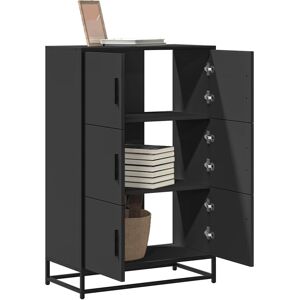 vidaXL Highboard Black 68x35x106.5 cm Engineered Wood and Metal side cabinet vidaXL Highboard Black 68x35x106.5 cm Engineered Wood and Metal side cabinet