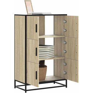 vidaXL Highboard Sonoma Oak 68x35x106.5 cm Engineered Wood and Metal vidaXL Highboard Sonoma Oak 68x35x106.5 cm Engineered Wood and Metal