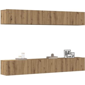 vidaXL Wall Mounted TV Cabinets 4 pcs Artisan Oak 100x30x30 cm TV stand vidaXL Wall Mounted TV Cabinets 4 pcs Artisan Oak 100x30x30 cm TV stand