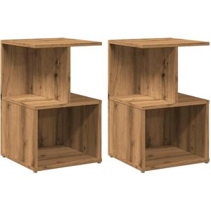 (artisan oak, 2 pcs) vidaXL 1/2x Bedside Cabinet Chipboard Home Telephone Stand (artisan oak, 2 pcs) vidaXL 1/2x Bedside Cabinet Chipboard Home Telephone Stand