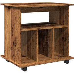 (old wood) vidaXL Rolling Cabinet Office Side Table Hall Drawer Cabinet Engineer (old wood) vidaXL Rolling Cabinet Office Side Table Hall Drawer Cabinet Engineer