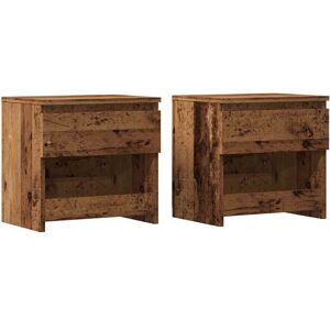(old wood, 2 pcs) vidaXL 1/2x Bedside Cabinet Engineered Wood Nightstand Furnitu (old wood, 2 pcs) vidaXL 1/2x Bedside Cabinet Engineered Wood Nightstand Furnitu