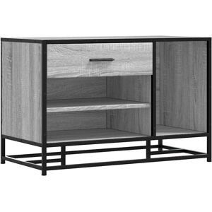 (grey sonoma) vidaXL Shoe Bench Black 80x40x53.5 cm Engineered Wood and Metal be (grey sonoma) vidaXL Shoe Bench Black 80x40x53.5 cm Engineered Wood and Metal be