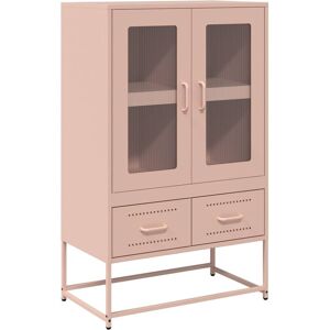 (pink) vidaXL Highboard Pink 68x39x111.5 cm Steel sideboard side cabinet (pink) vidaXL Highboard Pink 68x39x111.5 cm Steel sideboard side cabinet