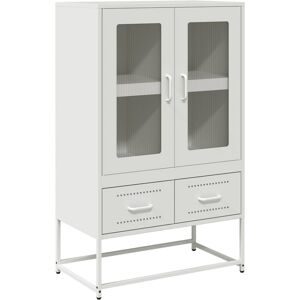 (white) vidaXL Highboard Pink 68x39x111.5 cm Steel sideboard side cabinet (white) vidaXL Highboard Pink 68x39x111.5 cm Steel sideboard side cabinet