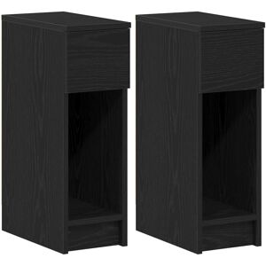 (black, 2 pcs) vidaXL Bedside Cabinets with Drawer 2 pcs Smoked Oak 20x36x60 cm (black, 2 pcs) vidaXL Bedside Cabinets with Drawer 2 pcs Smoked Oak 20x36x60 cm