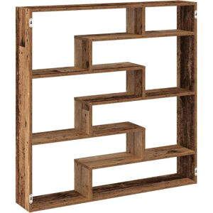 vidaXL Wall Cube Shelf 7 Compartments Old Wood - Wall Shelf vidaXL Wall Cube Shelf 7 Compartments Old Wood - Wall Shelf