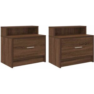 (brown oak, 2 pcs) vidaXL Bedside Cabinet with Drawer Concrete Grey 51x31x47 cm (brown oak, 2 pcs) vidaXL Bedside Cabinet with Drawer Concrete Grey 51x31x47 cm
