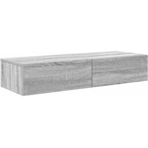 (grey sonoma, 100 x 36 x 19 cm) vidaXL Wall Shelf with Drawers Floating Storage (grey sonoma, 100 x 36 x 19 cm) vidaXL Wall Shelf with Drawers Floating Storage