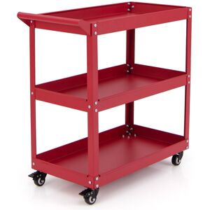 Costway 3-Tier Rolling Tool Cart Heavy-Duty Metal Cart Industrial Tool Organizer Costway 3-Tier Rolling Tool Cart Heavy-Duty Metal Cart Industrial Tool Organizer
