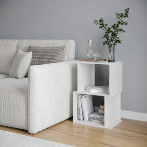 URBN Living (White, 40cm) 2 Tier Modern Bookcase Irregular Storage Shelf Wooden Shelving Uni URBN Living (White, 40cm) 2 Tier Modern Bookcase Irregular Storage Shelf Wooden Shelving Uni