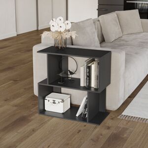 URBN Living (Black, 60cm) 2 Tier Modern Bookcase Irregular Storage Shelf Wooden Shelving Uni URBN Living (Black, 60cm) 2 Tier Modern Bookcase Irregular Storage Shelf Wooden Shelving Uni