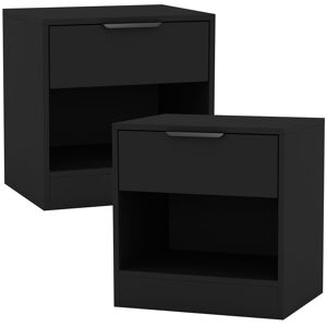 URBN Living (Black, 2) 1-Drawer Bedside Table Cabinet Nightstand Storage Shelf Unit URBN Living (Black, 2) 1-Drawer Bedside Table Cabinet Nightstand Storage Shelf Unit