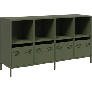 (olive green) vidaXL Sideboard Olive Green 135x39x73.5 cm Cold-rolled Steel stor (olive green) vidaXL Sideboard Olive Green 135x39x73.5 cm Cold-rolled Steel stor