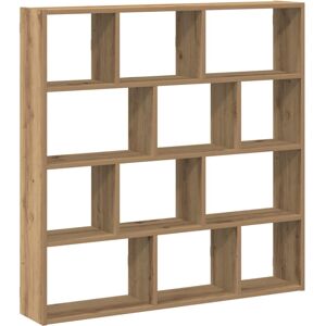 vidaXL Wall Cube Shelf 12 Compartments Artisian Oak Engineered Wood - Wall Shelf vidaXL Wall Cube Shelf 12 Compartments Artisian Oak Engineered Wood - Wall Shelf