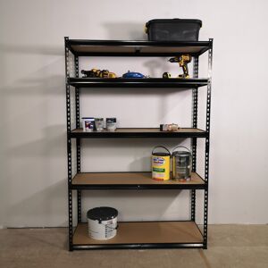 Samuel Alexander Garage Shelving 122cm Wide & 183cm High Heavy Duty 5 Tier Multipurpose Metal Rac Samuel Alexander Garage Shelving 122cm Wide & 183cm High Heavy Duty 5 Tier Multipurpose Metal Rac