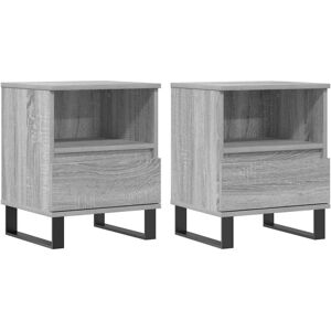 (grey sonoma, 2 pcs) vidaXL Bedside Cabinets Nightstand Side Table Bed Cabinet E (grey sonoma, 2 pcs) vidaXL Bedside Cabinets Nightstand Side Table Bed Cabinet E
