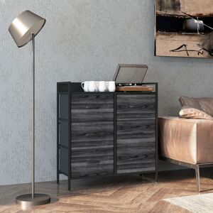 Homcom 6 Drawer Fabric Dresser Steel Frame Wood Effect Storage - Chest of Drawers Homcom 6 Drawer Fabric Dresser Steel Frame Wood Effect Storage - Chest of Drawers