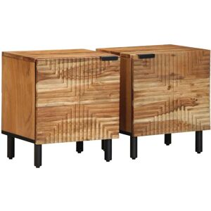 (2 pcs) vidaXL Bedside Cabinet 40x33x46 cm Solid Wood Acacia bedside table night (2 pcs) vidaXL Bedside Cabinet 40x33x46 cm Solid Wood Acacia bedside table night