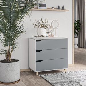 HOMCOM Grey 3-Drawer Chest of Drawers - Chest of Drawers HOMCOM Grey 3-Drawer Chest of Drawers - Chest of Drawers