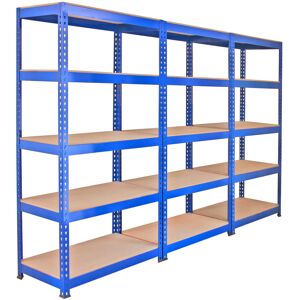 MonsterShop 3 Racking Bays 90cm Warehouse Shelves Storage Garage Shelving Unit Steel 5 Tier MonsterShop 3 Racking Bays 90cm Warehouse Shelves Storage Garage Shelving Unit Steel 5 Tier
