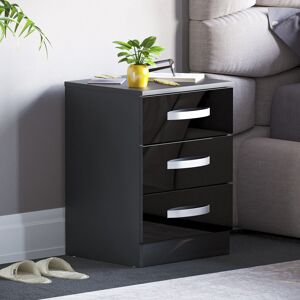 Home Discount (Black) Hulio 3 Drawer Bedside Table Cabinet Nightstand Home Discount (Black) Hulio 3 Drawer Bedside Table Cabinet Nightstand