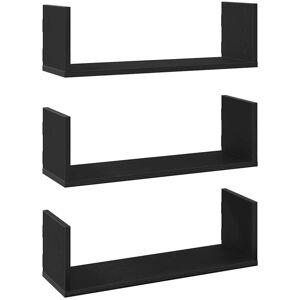 (black oak) vidaXL Wall Shelves Wall Storage Shelf Floating Shelf 3 pcs Engineer (black oak) vidaXL Wall Shelves Wall Storage Shelf Floating Shelf 3 pcs Engineer