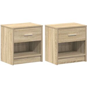 (sonoma oak, 2 pcs) vidaXL Bedside Cabinet with Drawer Nightstand Bed Side Table (sonoma oak, 2 pcs) vidaXL Bedside Cabinet with Drawer Nightstand Bed Side Table