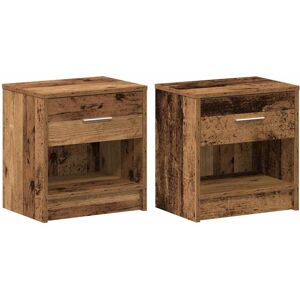 (old wood, 2 pcs) vidaXL Bedside Cabinet with Drawer Nightstand Bed Side Table B (old wood, 2 pcs) vidaXL Bedside Cabinet with Drawer Nightstand Bed Side Table B