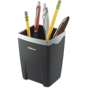 Fellowes Office Suites Divided Pencil Cup Plastic 3 1/16 x 3 1/16 x 4 1/4 Black/Silver Fellowes Office Suites Divided Pencil Cup Plastic 3 1/16 x 3 1/16 x 4 1/4 Black/Silver