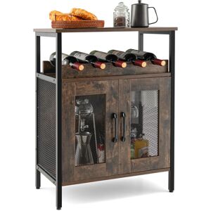 Costway Industrial Wine Bar Cabinet Kitchen Storage Sideboard W/ Wine Rack Glass Holders Costway Industrial Wine Bar Cabinet Kitchen Storage Sideboard W/ Wine Rack Glass Holders