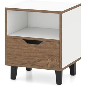 Costway Nightstand Mid Century Modern Bedside Table w/Drawer & storage Shelf Costway Nightstand Mid Century Modern Bedside Table w/Drawer & storage Shelf