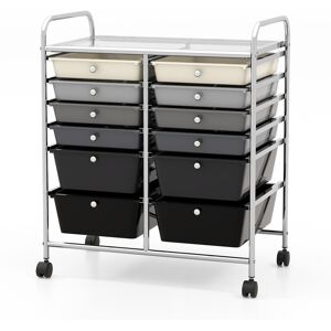 Costway 12 Drawer Rolling Storage Cart Office Lightweight Utility Cart w/Wheels Costway 12 Drawer Rolling Storage Cart Office Lightweight Utility Cart w/Wheels