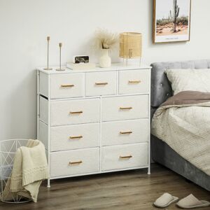 HOMCOM Chest of Drawers with 9 Drawers, Boucle Storage Organiser, Cream HOMCOM Chest of Drawers with 9 Drawers, Boucle Storage Organiser, Cream
