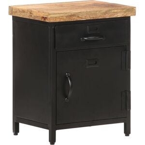 vidaXL Rough Mango Wood Bedside Cabinet Storage Nightstand Bedroom Wooden Bedsid vidaXL Rough Mango Wood Bedside Cabinet Storage Nightstand Bedroom Wooden Bedsid