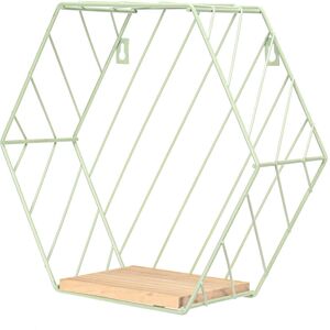 GreenZech (Green) Vintage Wall Unit Retro Wood Industrial Style Metal Shelf Rack Storage D GreenZech (Green) Vintage Wall Unit Retro Wood Industrial Style Metal Shelf Rack Storage D