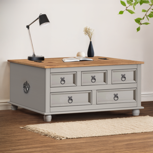 Mercers Furniture Corona Grey Wax 5 Drawer Storage Chest Mercers Furniture Corona Grey Wax 5 Drawer Storage Chest