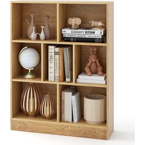 Costway 7-Cube Bookshelf 3-Tier Cubby Storage Organizer Wooden Cube Bookcase Costway 7-Cube Bookshelf 3-Tier Cubby Storage Organizer Wooden Cube Bookcase