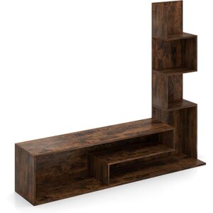 Costway Cube TV Stand for TVs up to 50" Media Console Table with Shelves-Coffee Costway Cube TV Stand for TVs up to 50" Media Console Table with Shelves-Coffee