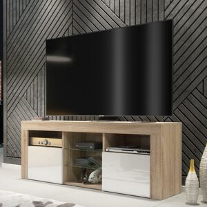 Creative Labs TV Unit 145cm- Oak & White Gloss Doors Creative Labs TV Unit 145cm- Oak & White Gloss Doors