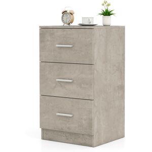 Costway 3-Drawer Chest Storage Cabinet Dresser Night Stand Organizer-Grey Costway 3-Drawer Chest Storage Cabinet Dresser Night Stand Organizer-Grey